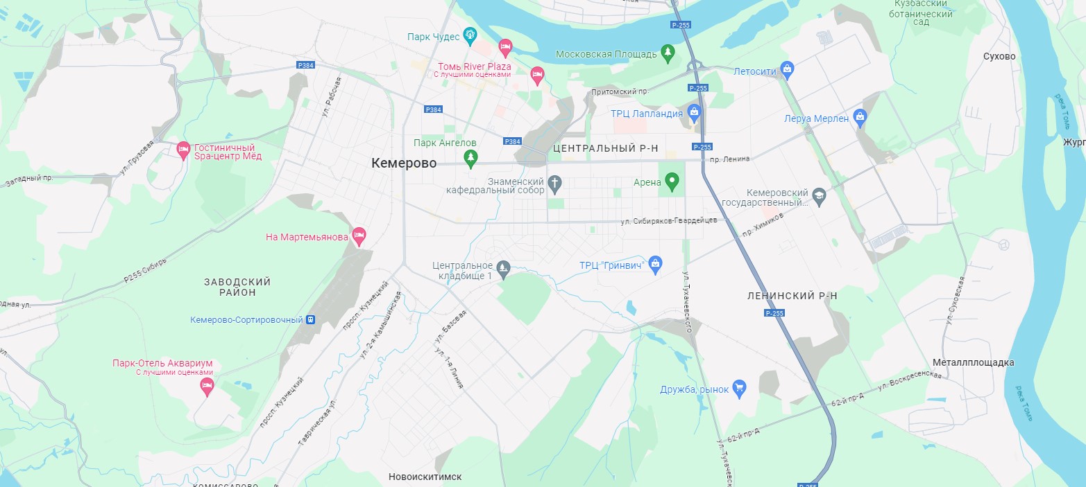Карта Кемерово